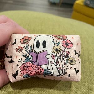 Bookish Ghost Floral coin Pouch - Pink and Purple